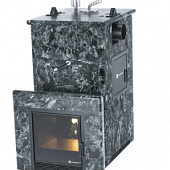 Дровяная печь «АНАПА» М2 в полноценном кожухе из пироксенита с боковым подключением с защитным экраном фото товара