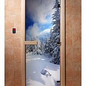 Стеклянная дверь для бани с фотопечатью A081 2000х800 мм (по коробке) фото товара