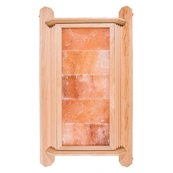 Абажур для бани угловой из липы с гималайской солью (5 плиток), 37х68 см фотография