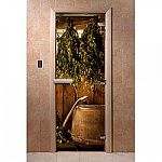 Стеклянная дверь для бани с фотопечатью A098 1900х700 мм (по коробке) фото товара