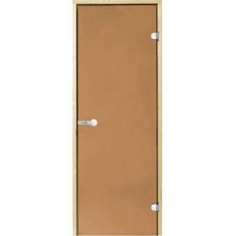 Дверь Harvia STG 8×21 коробка сосна, стекло бронза фотография
