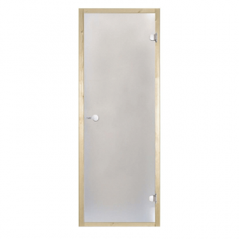 Дверь Harvia STG 9×19 коробка осина, стекло сатин фотография