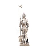 Каминный набор "Рыцарь большой" 110 см, 3 предмета: щипцы, щетка, совок (цвет серебро) фото товара