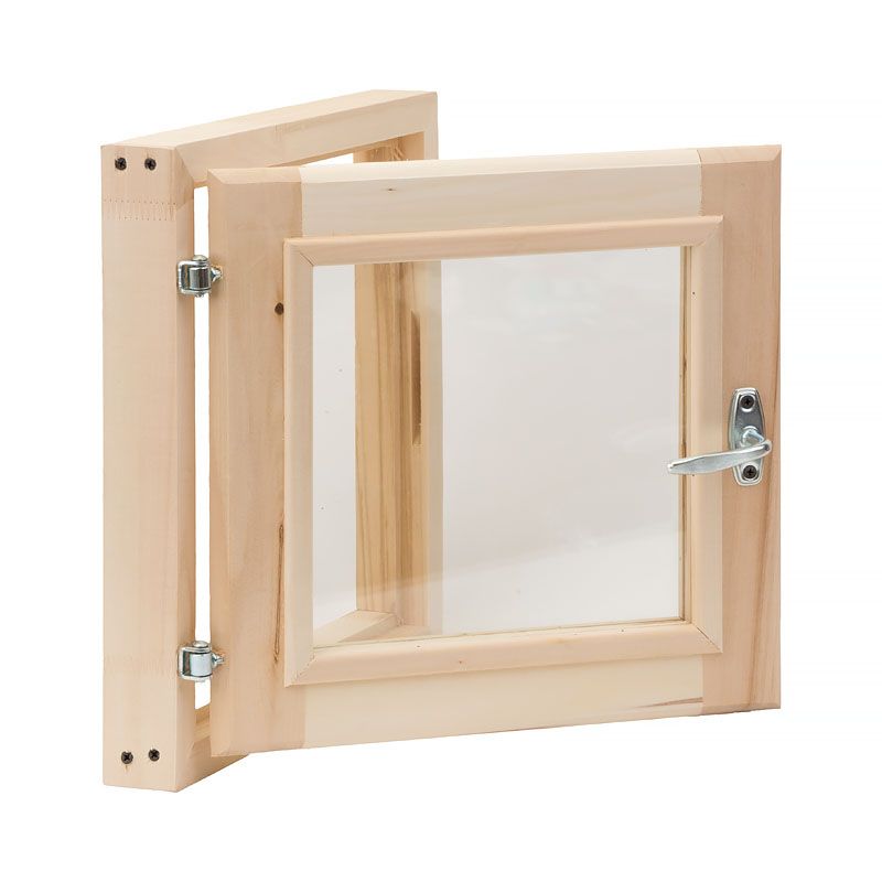 Окно для бани из липы 40х40 см фотография