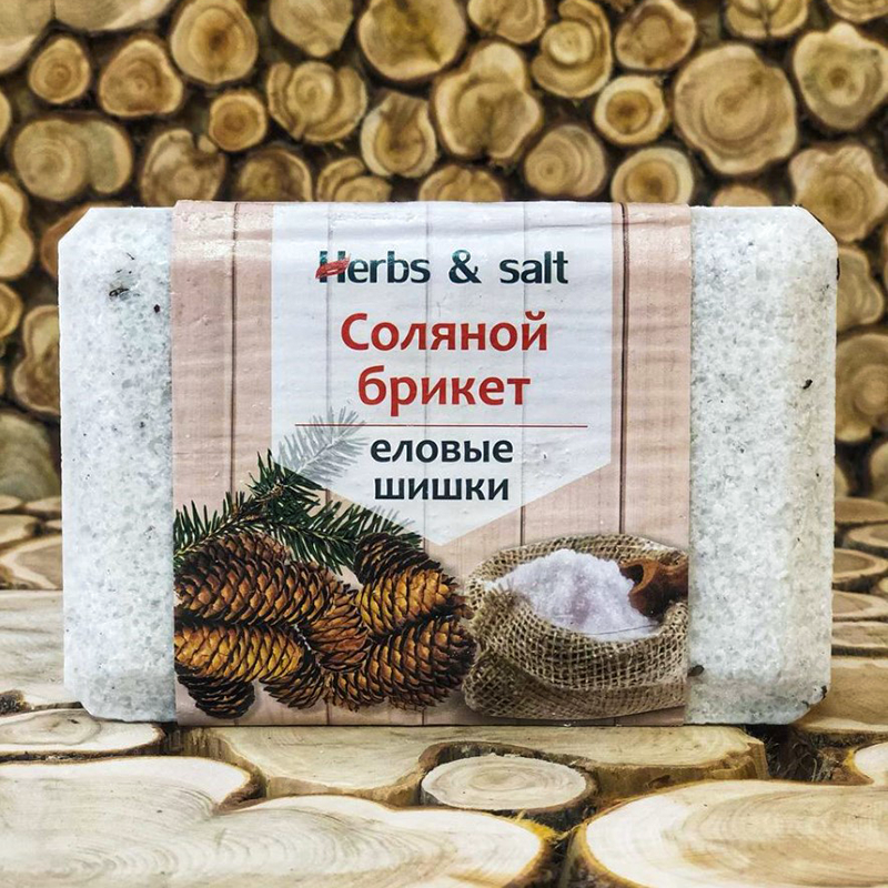 Брикет соляной Еловые шишки 1,35 кг фотография