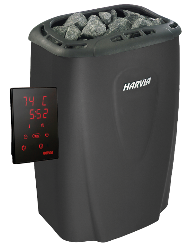 Электрическая печь Harvia Moderna V45XE Black с выносным пультом в комплекте фотография