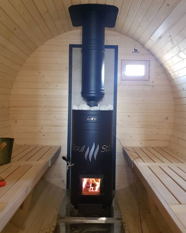 Печь для бани на дровах Grill`D "Bochka 160 Short" фотография