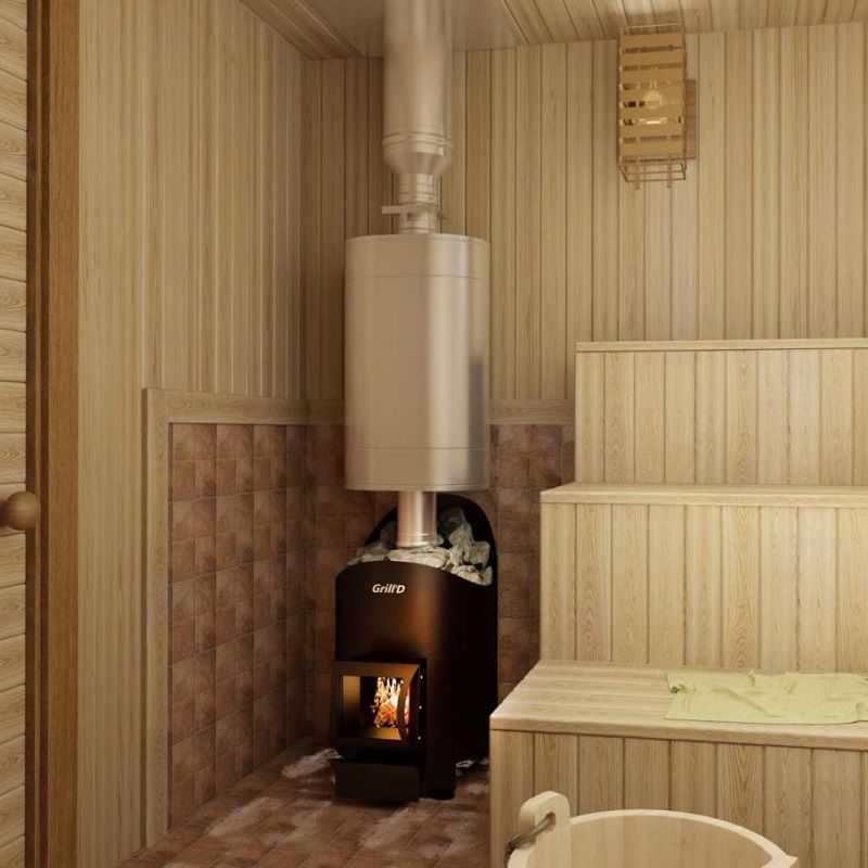 Дровяная печь для бани Grill`D "Aurora 180 Short" фотография