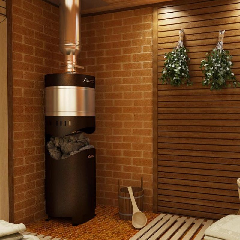 Дровяная печь для бани Grill`D "Aurora 160A TRIO Long" фотография