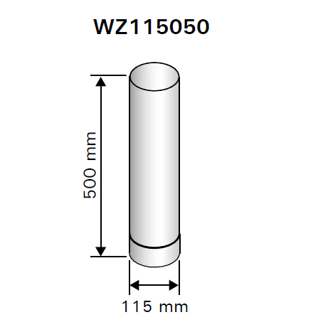 Труба Harvia WZ11550, d115, 0.5м нержавеющая сталь фотография