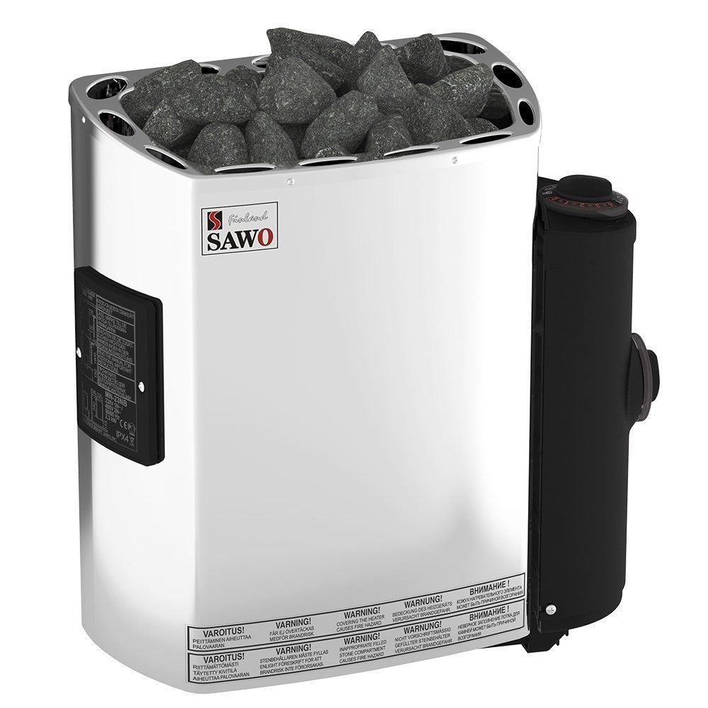 Электрическая печь SAWO MINI MN-23NB-Z (2,3 квт, встроенный пульт, внутри оцинковка, снаружи нержавейка) фотография