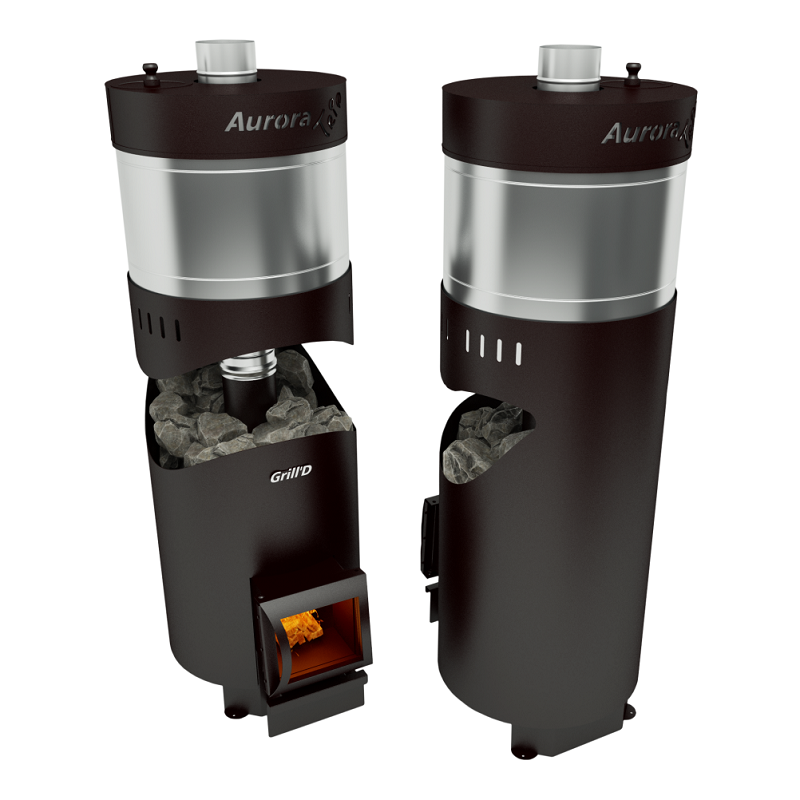 Дровяная печь для бани Grill`D "Aurora 160A TRIO Short" фотография
