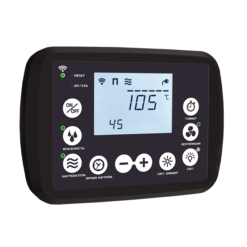 Пульт для сауны Невотон, протокол Modbus, корпус черный фотография