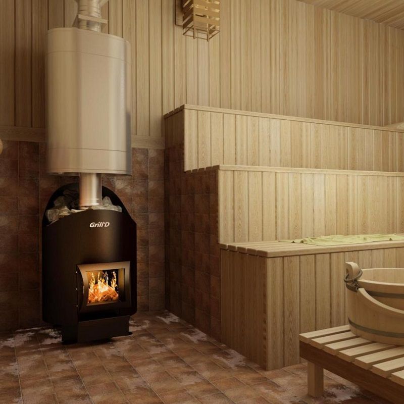 Дровяная печь для бани Grill`D "Aurora 160 Short" фотография