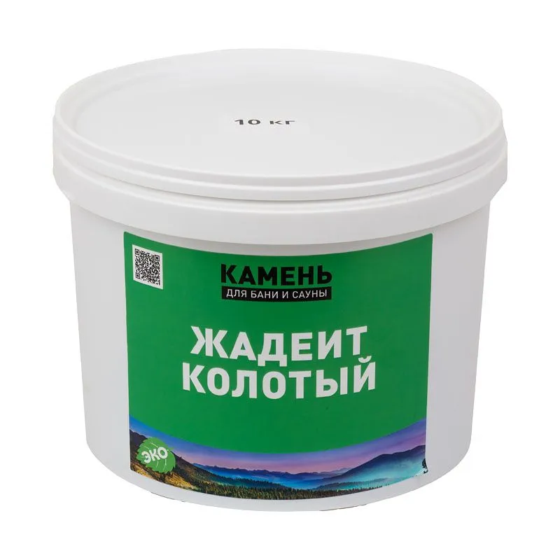 Жадеит колотый (Хакасия) для бани и сауны (фракция 60-150 мм), ведро 15 кг фото товара