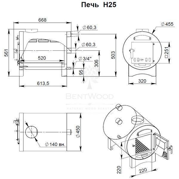 Фурако из кедра диаметр 1.5 м с наружной печкой. Стандарт фотография