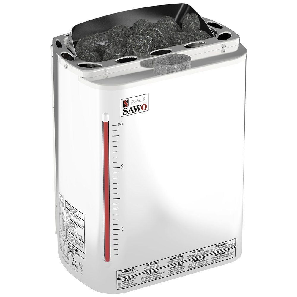 Электрическая печь SAWO MINI COMBI MNC-30NS-Z (3,0 квт, с парогенератором, выносной пульт, внутри оцинковка, снаружи нержавейка) фотография