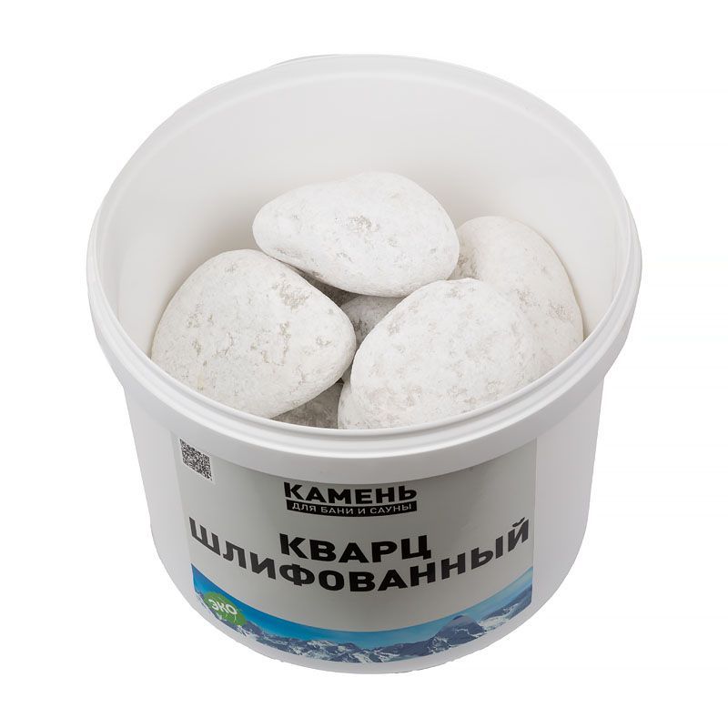 Кварц шлифованный для бани и сауны (фракция 60-150 мм), ведро 15 кг фото товара