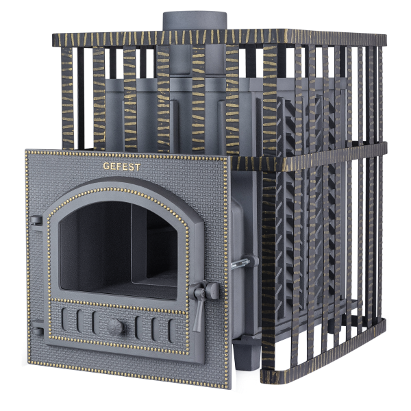 Дровяная печь Гефест GFS-ЗК в сетке 40 (М) фотография