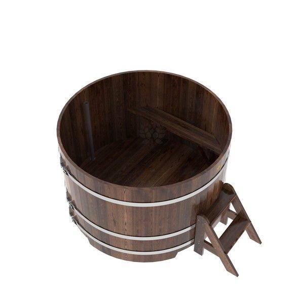 Купель круглая из мореной лиственницы диаметр 1,50 м фотография