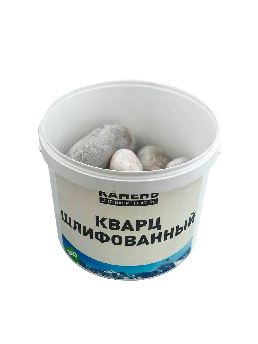 Кварц шлифованный для бани и сауны (фракция 40-80 мм), ведро 15 кг фото товара