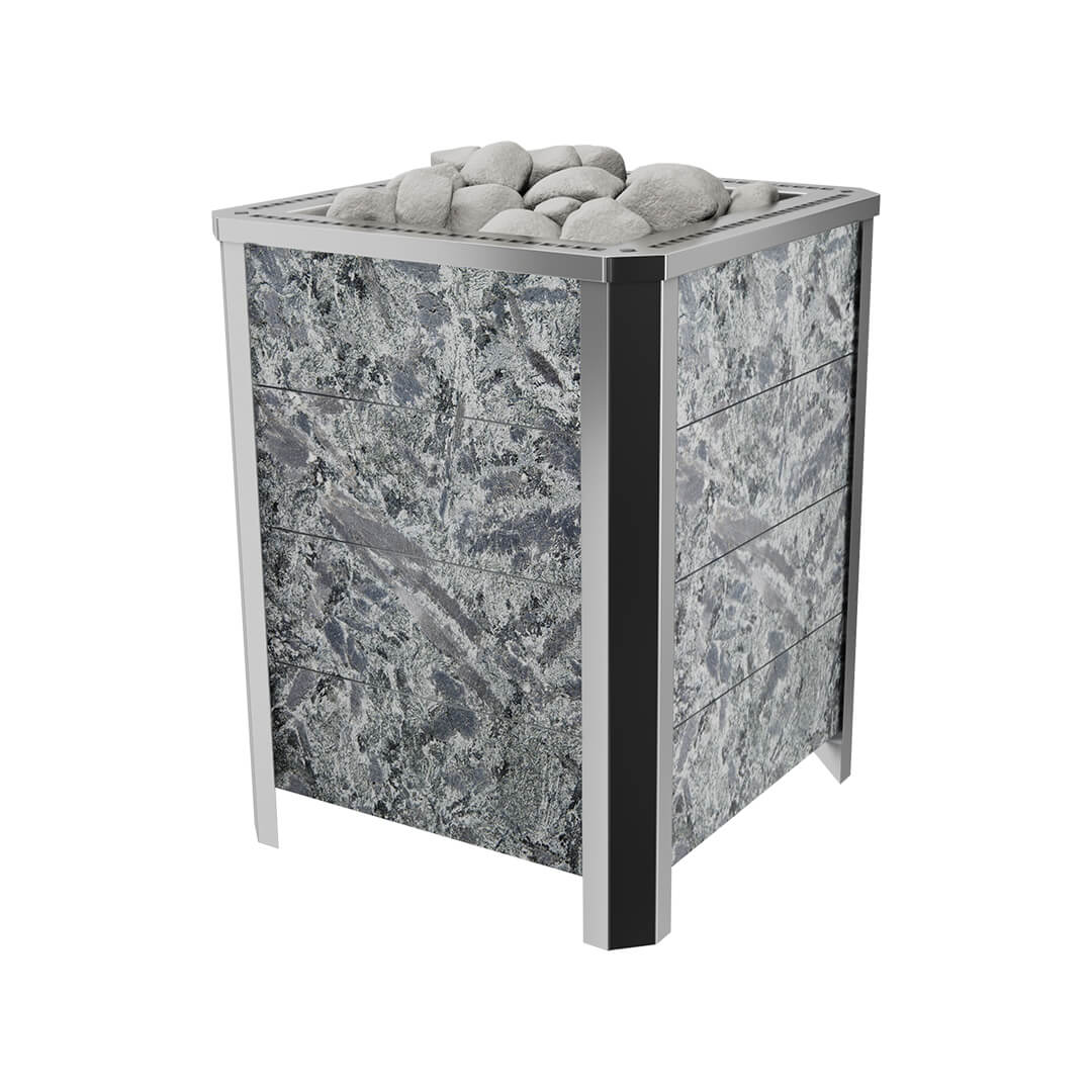 Печь Премьера М в камне (облицовка талькохлорит) 12 кВт/10-15 м3 фотография