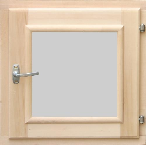 Окно для бани из липы 50х50 см фотография