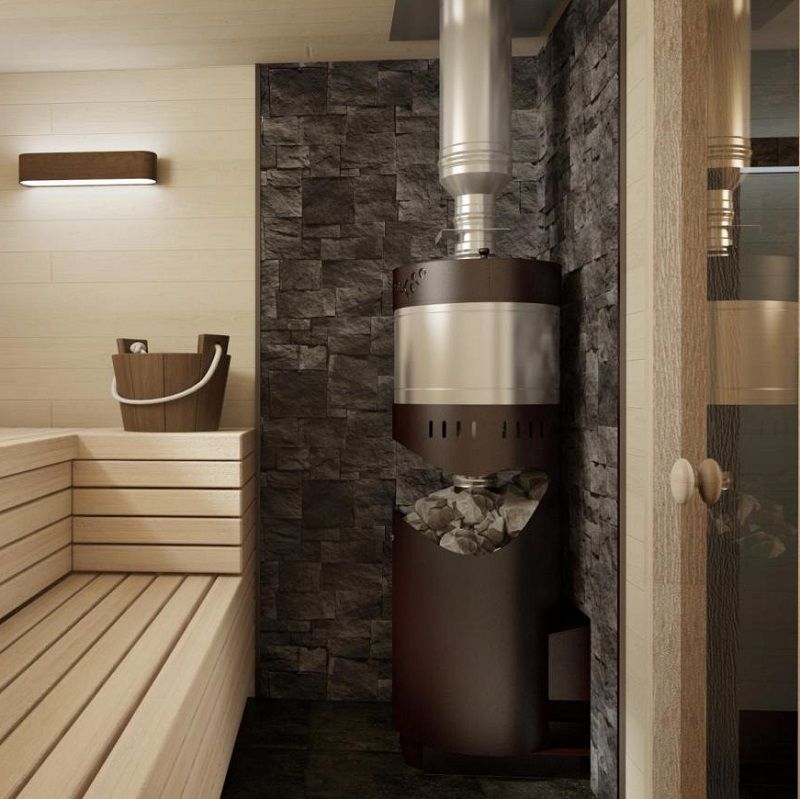 Дровяная печь для бани Grill`D "Aurora 160A TRIO Window" фотография