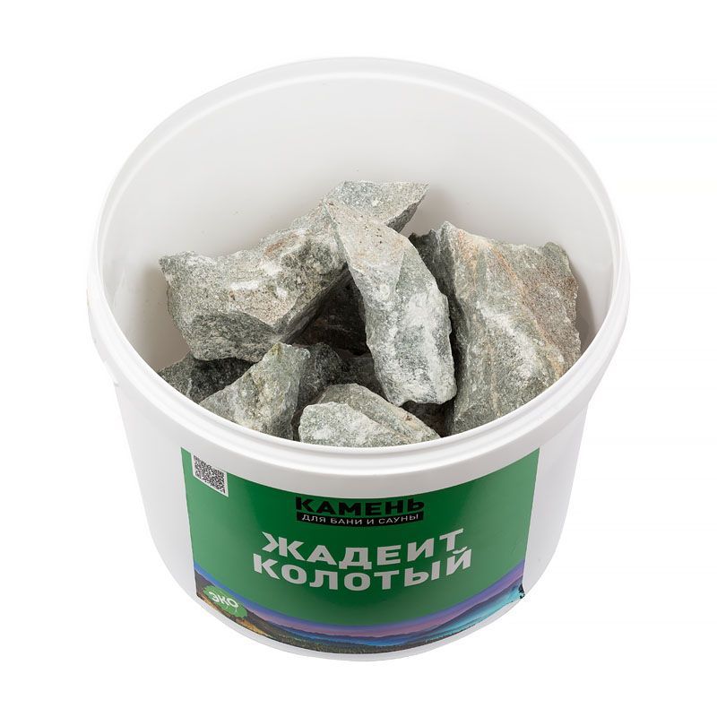 Жадеит колотый для бани и сауны (фракция 40-80 мм), ведро 15 кг фото товара