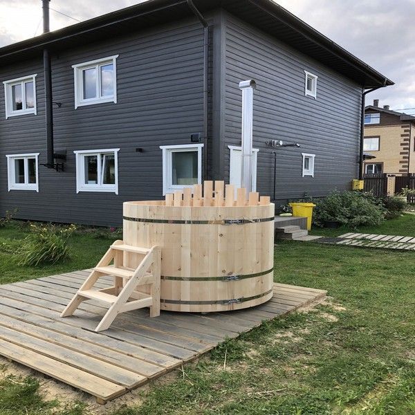 Фурако из кедра диаметр 1,5 м с внутренней печкой. Стандарт фотография