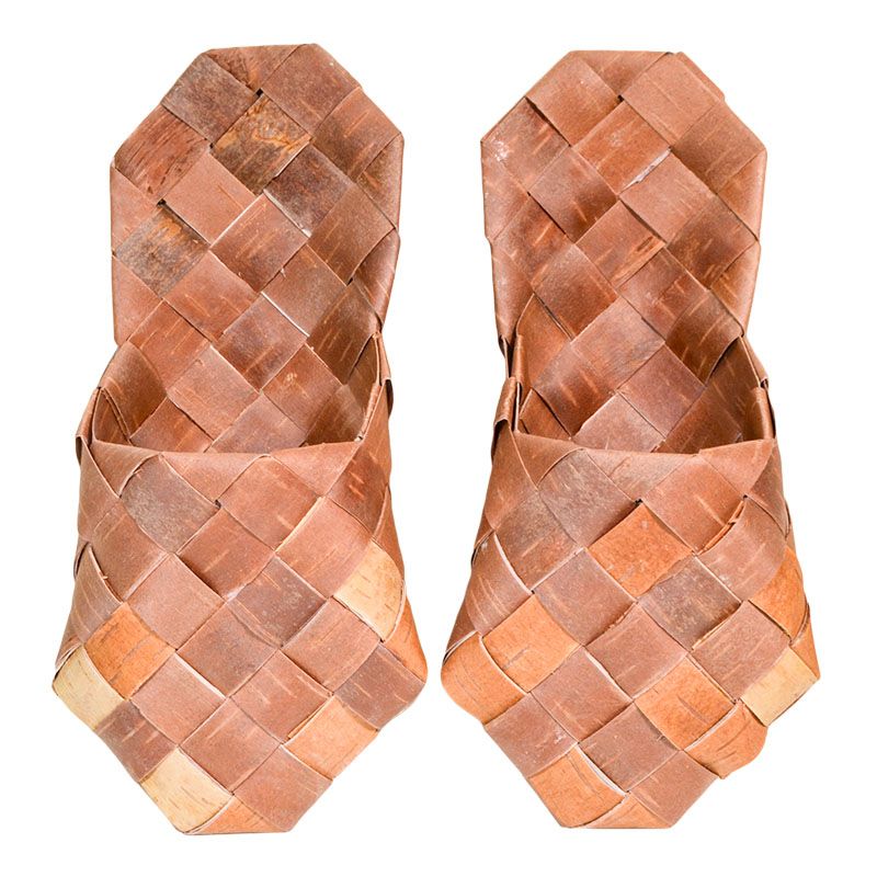 Лапти берестяные, без задника (тапочки), размер 37 фотография