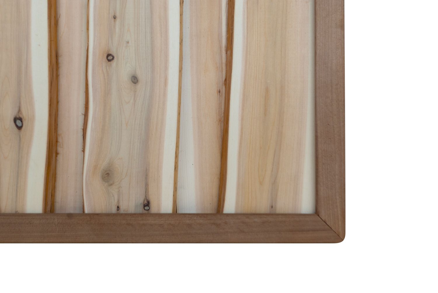 Декоративное экопанно из массива можжевельника в раме из термоосины 1000х500 мм фотография