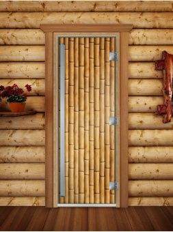 Стеклянная дверь для бани и сауны Престиж с фотопечатью А019 1900x700 мм (по коробке) фотография