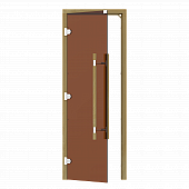 Дверь стеклянная SAWO 741-3SGD-L-3 7/19 коробка кедр, без порога, 3 петли, бронза фото товара