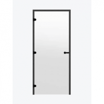 Дверь для сауны Harvia STG 8×21 Black Line коробка сосна, стекло прозрачное фотография