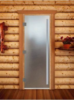 Стеклянная дверь для бани и сауны Престиж, Сатин 1700x700 мм (по коробке) фотография