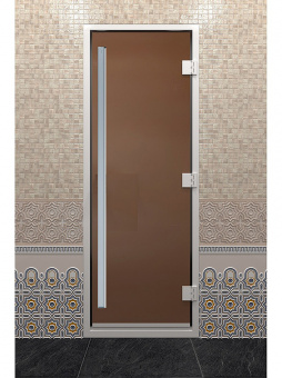 Дверь "ХАМАМ ПРЕСТИЖ" сатин 1900х700 мм (по коробке) фотография