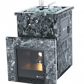 Дровяная печь «АНАПА» М2 в полноценном кожухе из пироксенита с открытым верхом с защитным экраном фото товара