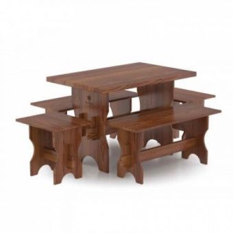 Комплект мебели (стол, скамейки) - 6 чел. лиственница морёная фотография
