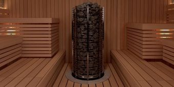 Электрическая печь SAWO TOWER TH6-90NS-P (9 квт, выносной пульт, нержавейка, круглая) фотография