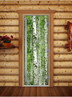 Стеклянная дверь для бани и сауны Престиж с фотопечатью А084 1900x700 мм (по коробке) фотография