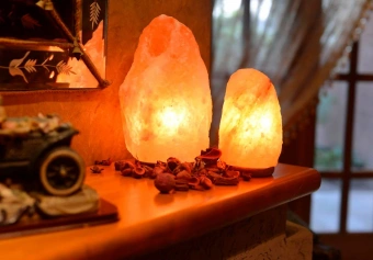 Соляная лампа "Скала" из гималайской соли (3-4 кг) с диммером фотография