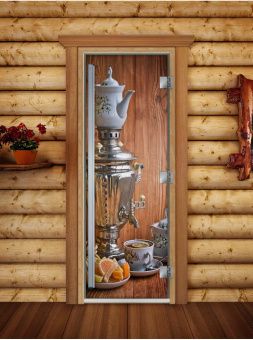 Стеклянная дверь для бани и сауны Престиж с фотопечатью А074 1900x700 мм (по коробке) фотография