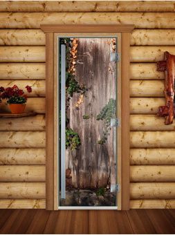 Стеклянная дверь для бани и сауны Престиж с фотопечатью А030 1900x700 мм (по коробке) фотография