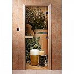 Стеклянная дверь для бани с фотопечатью A017 1900х700 мм (по коробке) фото товара