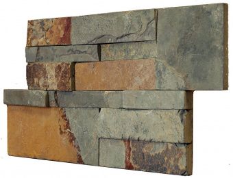 Панель из натурального камня Сланец мультиколор 350х180 мм (0,378 кв.м) фотография