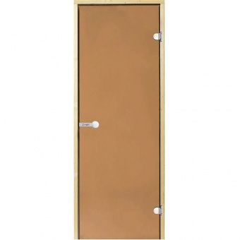 Дверь Harvia STG 9×19 коробка сосна, стекло бронза фотография
