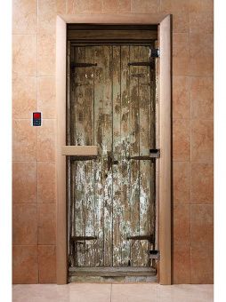 Стеклянная дверь для бани с фотопечатью A028 2000х800 мм (по коробке) фотография