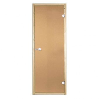 Дверь Harvia STG 7×19 коробка осина, стекло бронза фотография