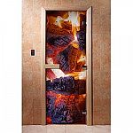 Стеклянная дверь для бани с фотопечатью A060 1900х700 мм (